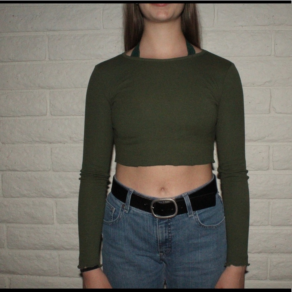 Green cropped H&M long sleeve